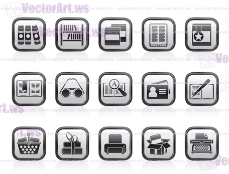 Library and books Icons - vector icon set