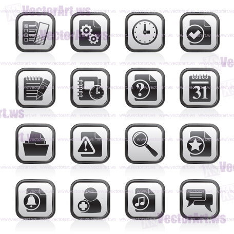 Organizer, communication and connection icons - vector icon set