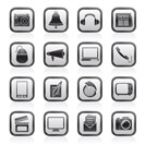 Communication and media icons - vector icon set