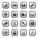 Business and office objects icons - vector icon set