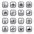 Airport and transportation icons - vector icon set