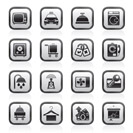 Hotel and motel room facilities icons - vector icon set