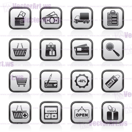 Shopping and website icons - vector icon set