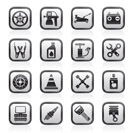 Transportation and car repair icons - vector icon set