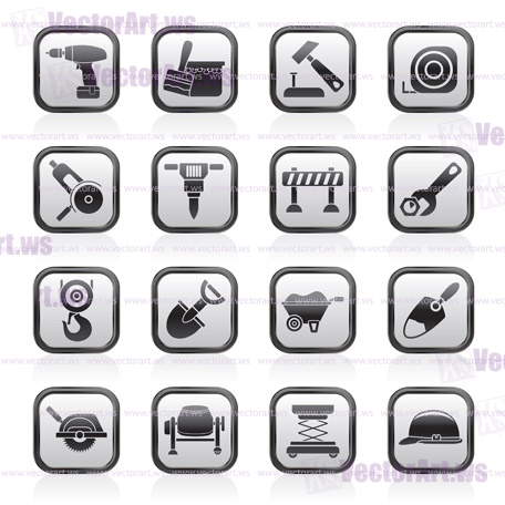 building and construction icons - vector icon set