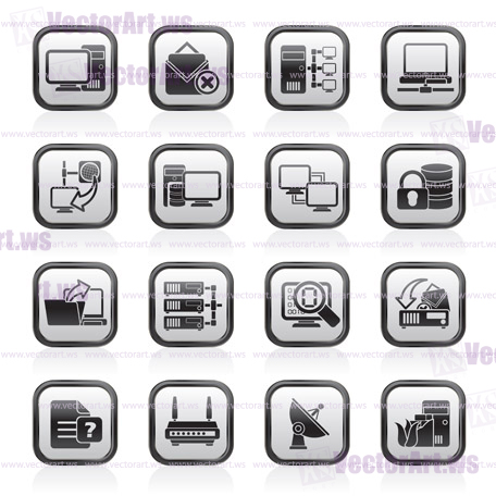 Computer Network and internet icons - vector icon set