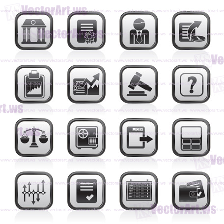 Stock exchange and finance icons - vector icon set