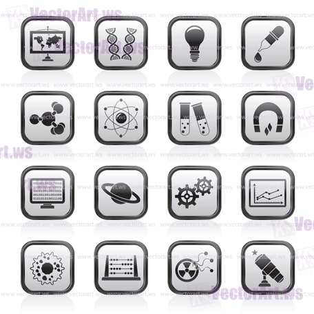 science, research and education Icons - Vector Icon set