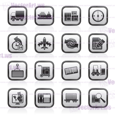 shipping and logistics icons - vector icon set