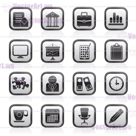 Business and office icons - vector icon set