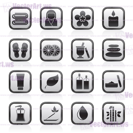 Spa objects icons - vector icon set