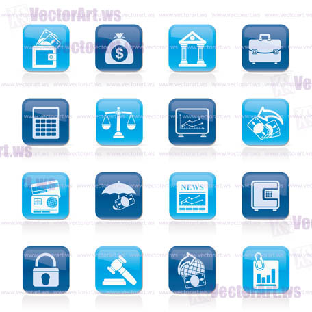 Business, finance and bank icons - vector icon set