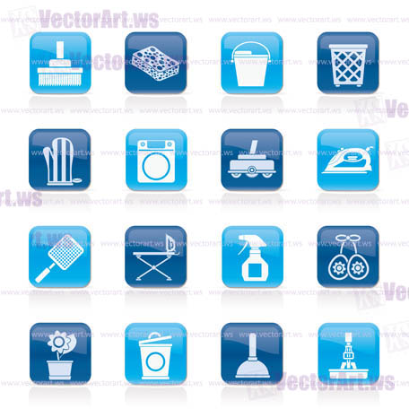 Household objects and tools icons - vector icon set