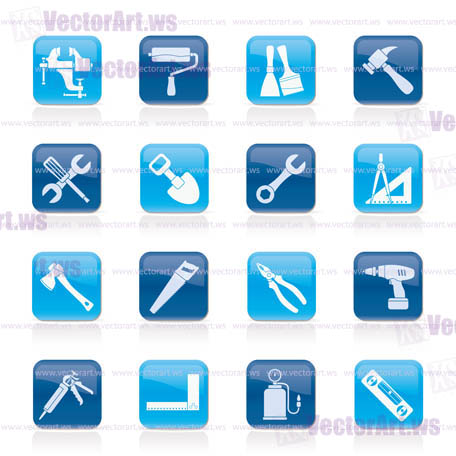 Building and Construction work tool icons - vector icon set