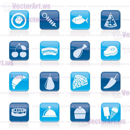 Different kind of food icons - vector icon set