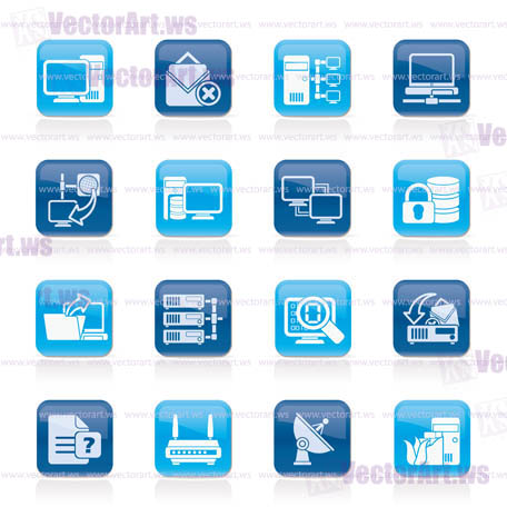 Computer Network and internet icons - vector icon set