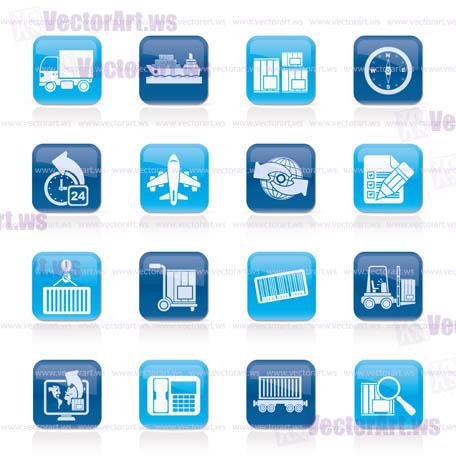 shipping and logistics icons - vector icon set