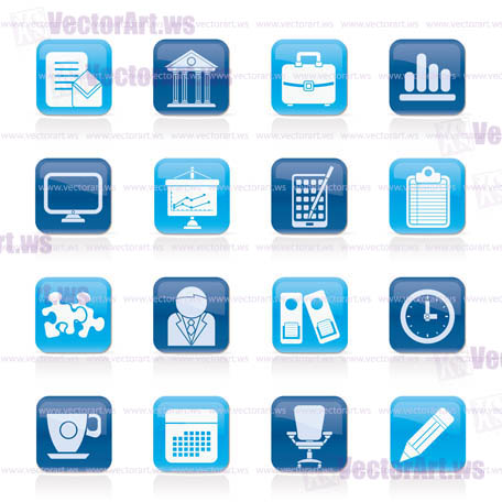 Business and office icons - vector icon set