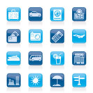 Travel and vacation icons - vector icon set