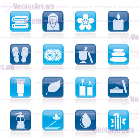 Spa objects icons - vector icon set