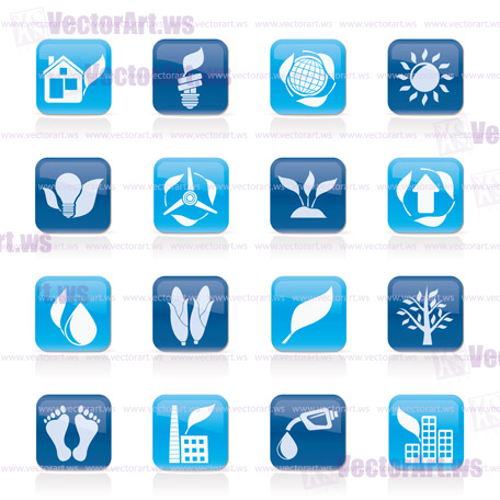 environment and nature icons - vector icon set