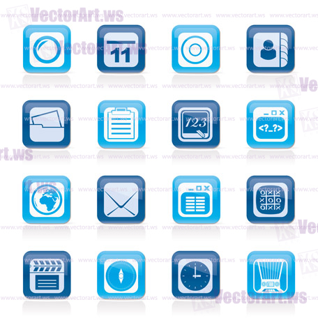 Mobile Phone and communication icons - vector icon set