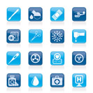 Medicine and hospital equipment icons - vector icon set