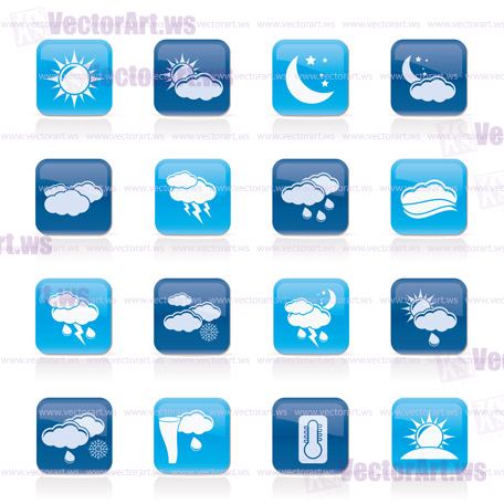 Weather and meteorology icons - vector icon set