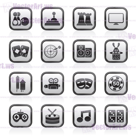 entertainment objects icons - vector icon set