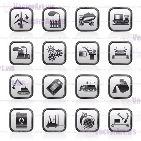 different kind of business and industry icons - vector icon set