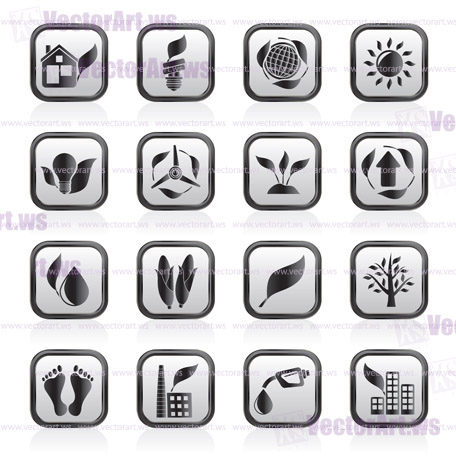 environment and nature icons - vector icon set