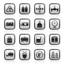 Natural gas objects and icons - vector icon set