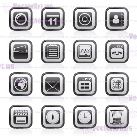 Mobile Phone and communication icons - vector icon set