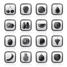 Different kind of fruit and  icons - vector icon set