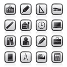 Business and office objects icons - vector icon set