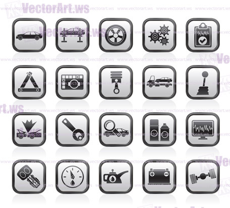 car services and transportation icons - vector icon set