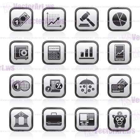 Business and finance icons - vector icon set