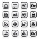 Insurance and risk icons - vector icon set