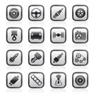 Different kind of car parts icons - vector icon set