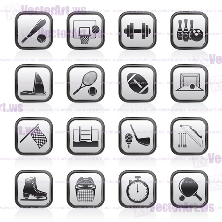 Sport objects icons - vector icon set