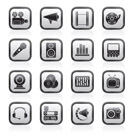 Audio and video icons - vector icon set