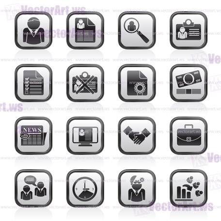 Employment and jobs icons - vector icon set