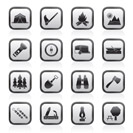 Camping, travel and Tourism icons - vector icon set