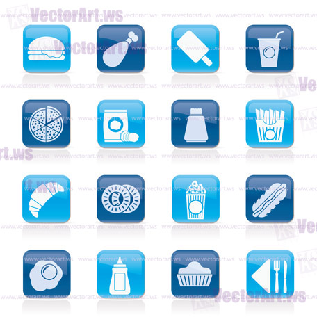 fast food and drink icons - vector icon set