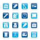 Business and office objects icons - vector icon set