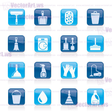 Cleaning and hygiene icons - vector icon set