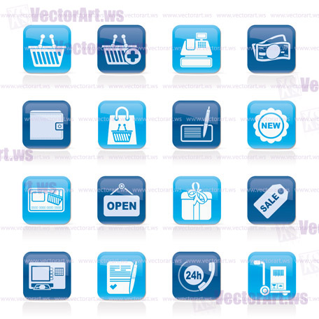 shopping and retail icons - vector icon set