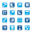 Construction and building equipment Icons - vector icon set 1