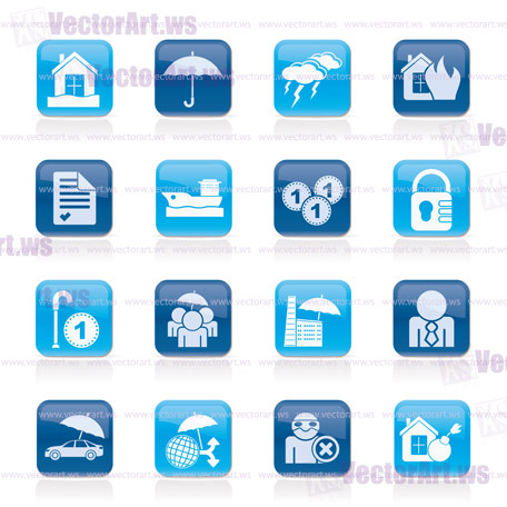Insurance and risk icons - vector icon set