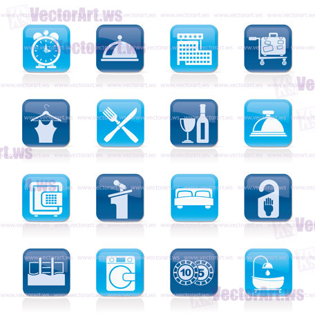 Hotel and motel icons - Vector icon Set